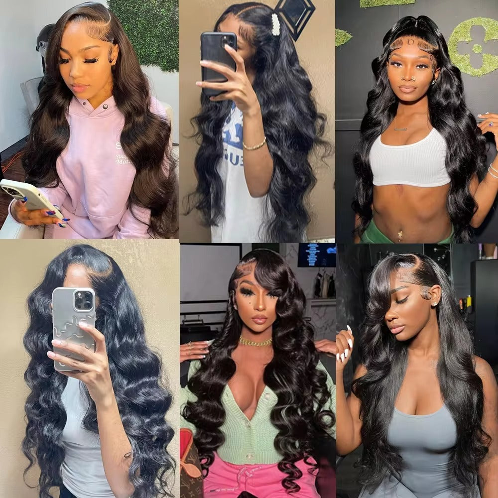 6x4 Virgin Human Hair Wigs Transparent Lace Front Pre-Plucked Bleached Knots